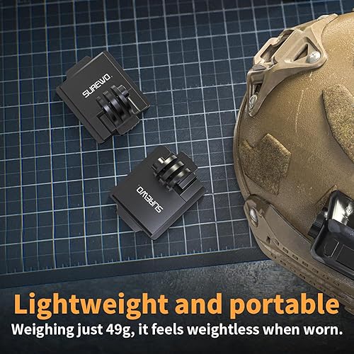 Miniatura 7 de Soporte de casco NVG de aluminio compatible con GoPro Hero 12 Negro, Hero 11/10/9/8/7/(2018) Negro, Insta360, AKASO, DJI Osmo Action 4/3 y la