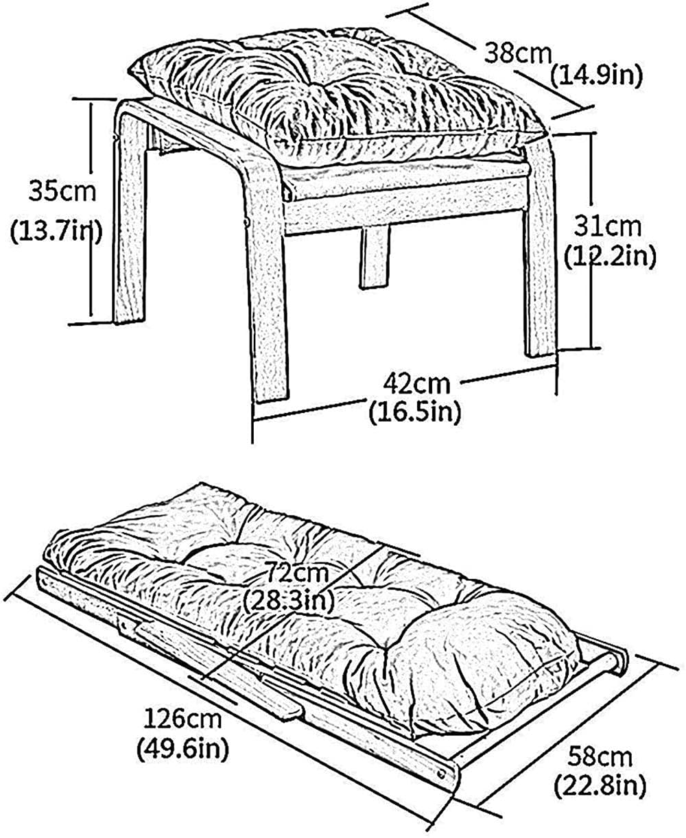 Relaxsessel aus Holz, klappbar, 3-Winkel verstellbar, faltbar, Liegestuhl, Balkonstuhl, Outdoor-Gartenstuhl, Sonnenliege mit Kissen und Fußstütze