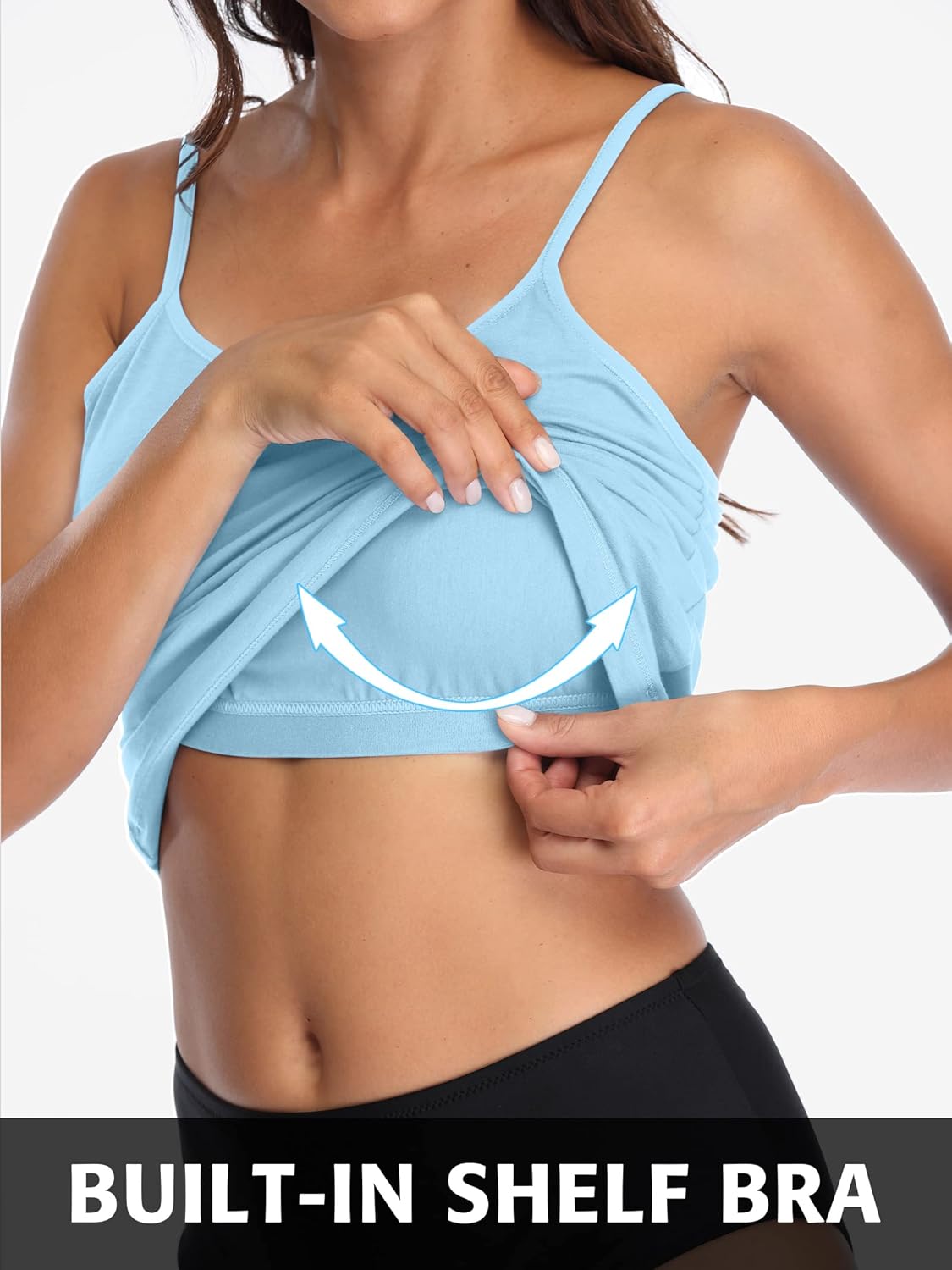 ATTRACO Women's Cotton Camisole Shelf Bra Spaghetti Straps Tank Top - Image 5