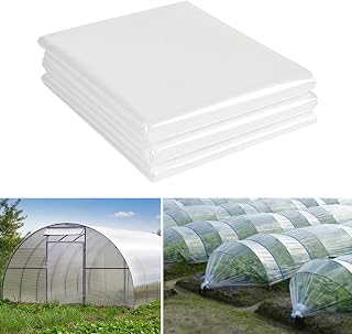 2x4 M Gewächshausfolie Extra Stark, Folie für Gewächshaus Folie, Transparent Gartenfolie, Reißfest Polyethylenfolie, Polyethylen Folien, Abdeckfolie Garten für Treibhaus Folientunnel Gartenarbeit