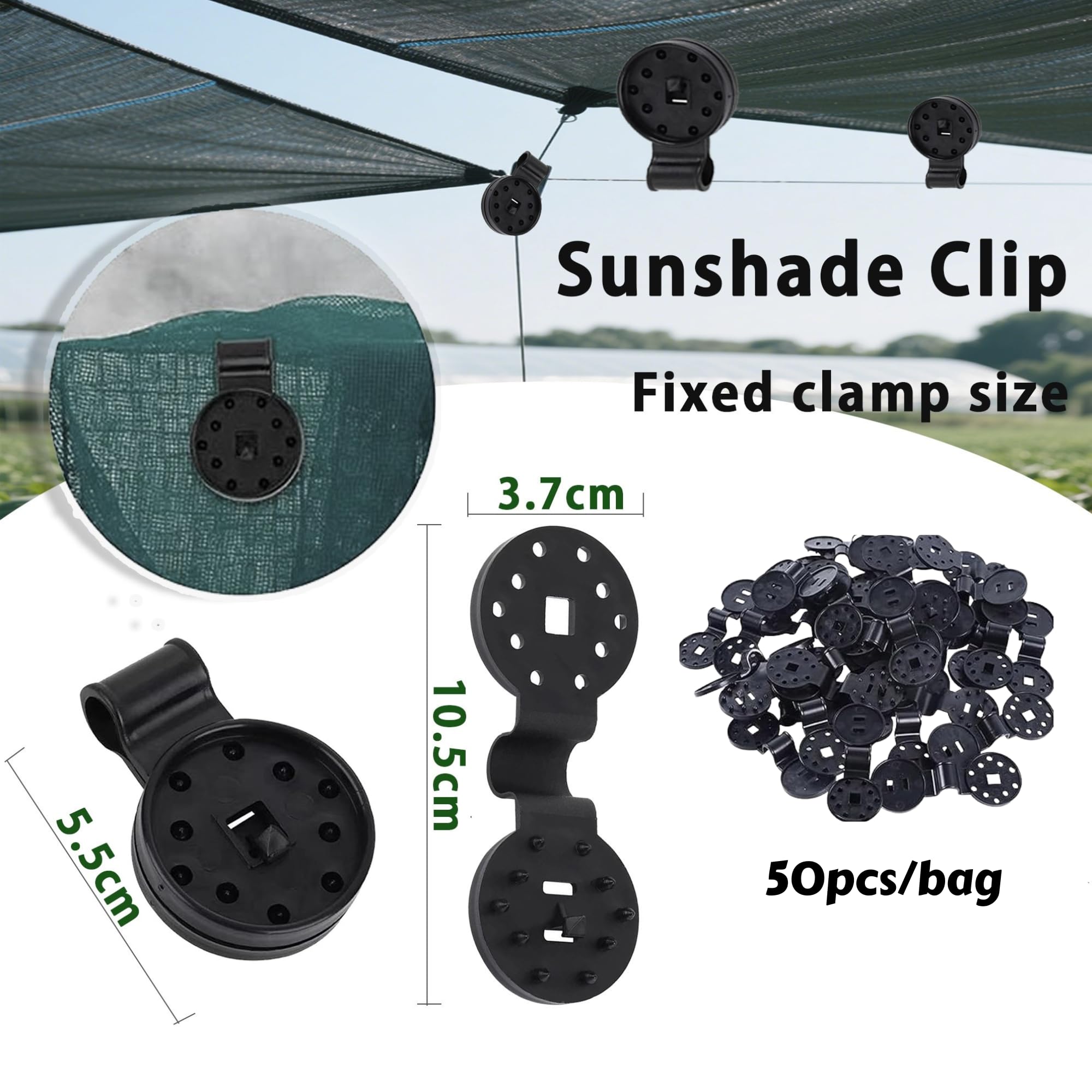 50?Pack Extra Large, Thickened Heavy?Duty Shade Cloth Clips – Reusable Sun Shade Net & Anti?Bird Netting Clamps, Lock?Grip Tarp Clips for Garden, Patio Awnings & Greenhouse Fabric