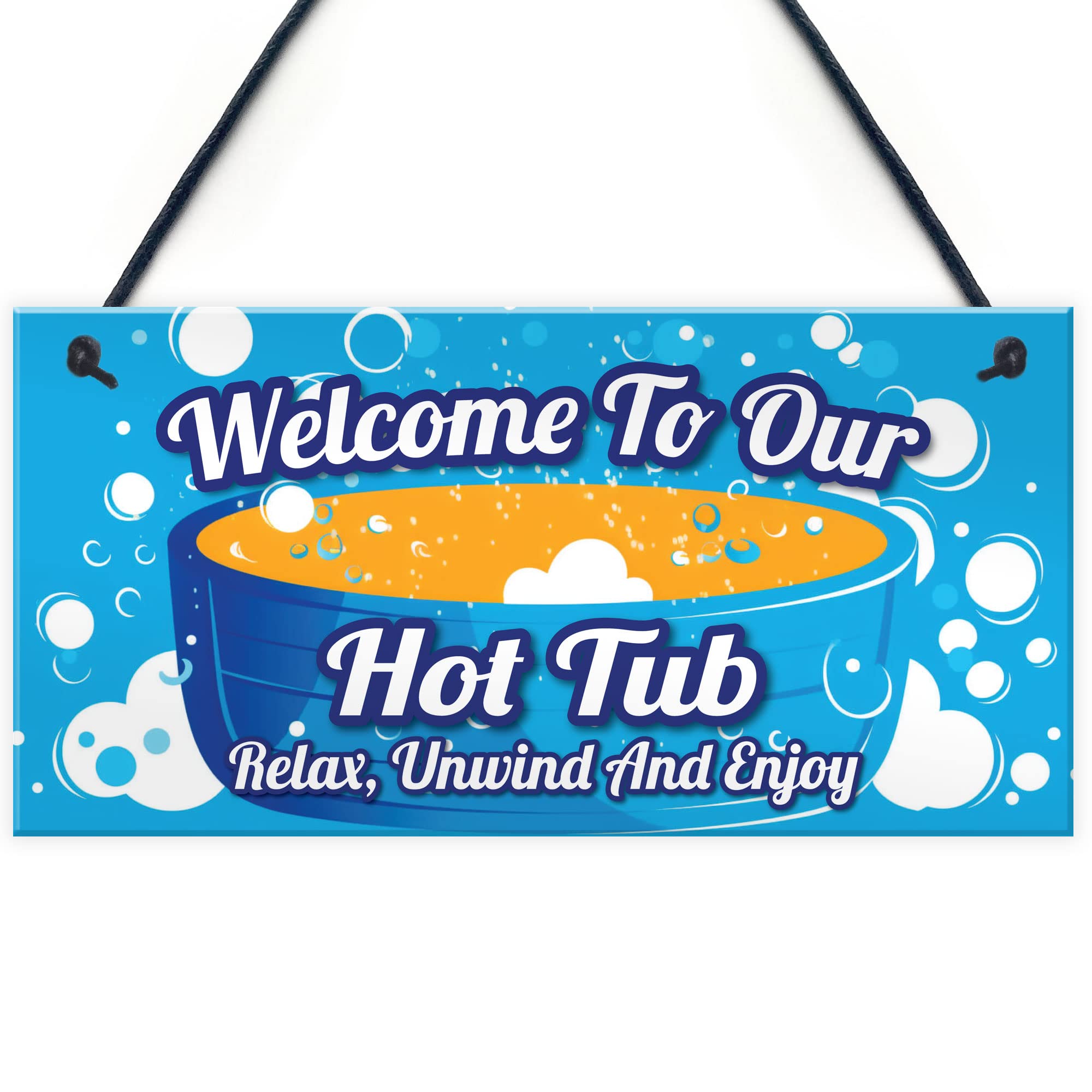 Red Ocean Hot Tub Signs and Plaques Garden Pool Hanging Wall Shed Plaque Welcome To Our Hot Tub Home Decor Gift Hot Tub Accessories