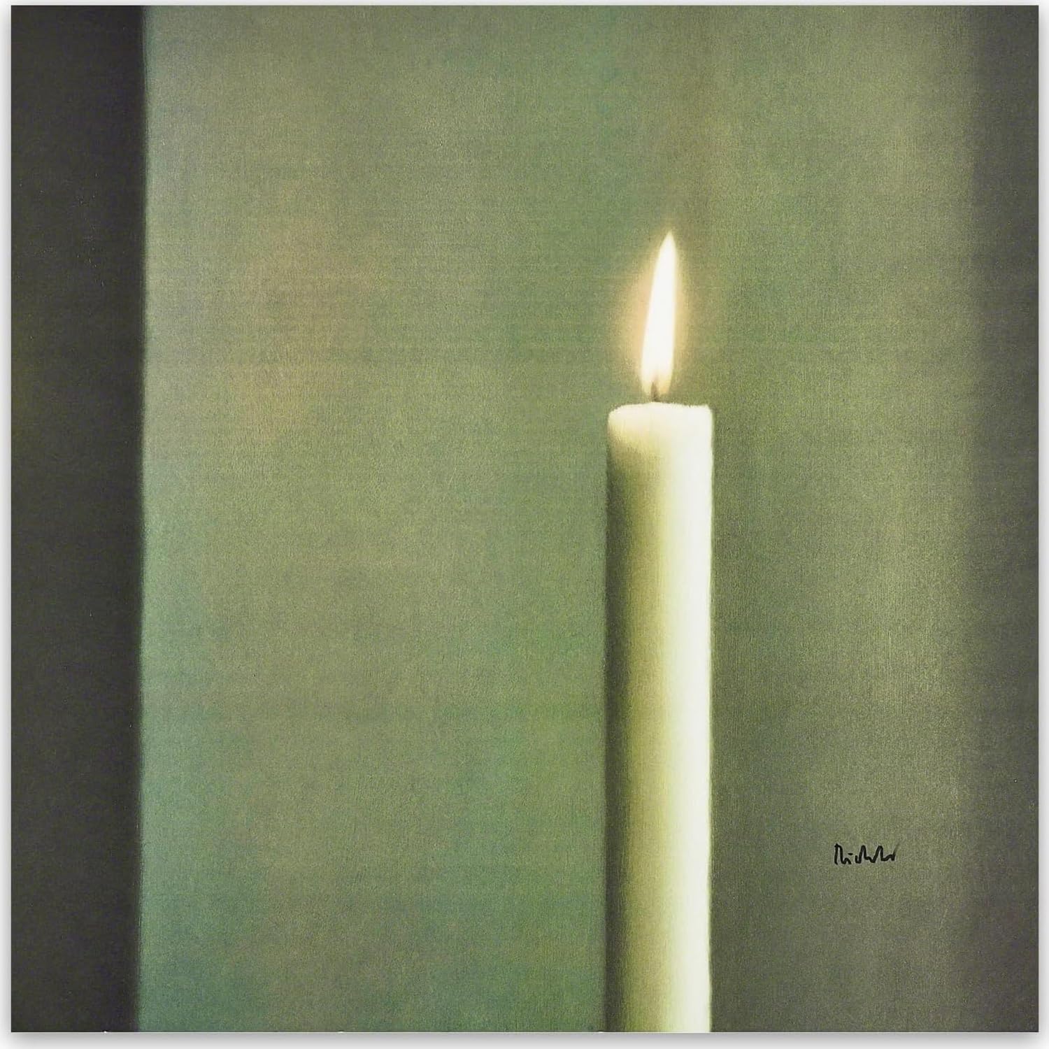 WDHBI HEKA Gerhard Richter Posters a candle Wall Art Gerhard Richter Canvas Painting Retro Style Prints For Living Room Decor Pictures 40x40cmx1 No Frame