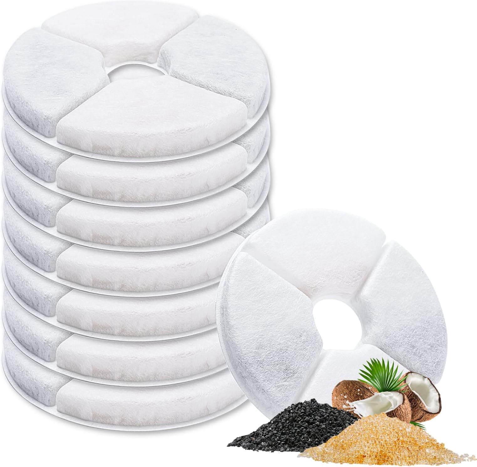 MyfatBOSS Cat Water Fountain Filters for Catit, 8 Pack Cat Fountain