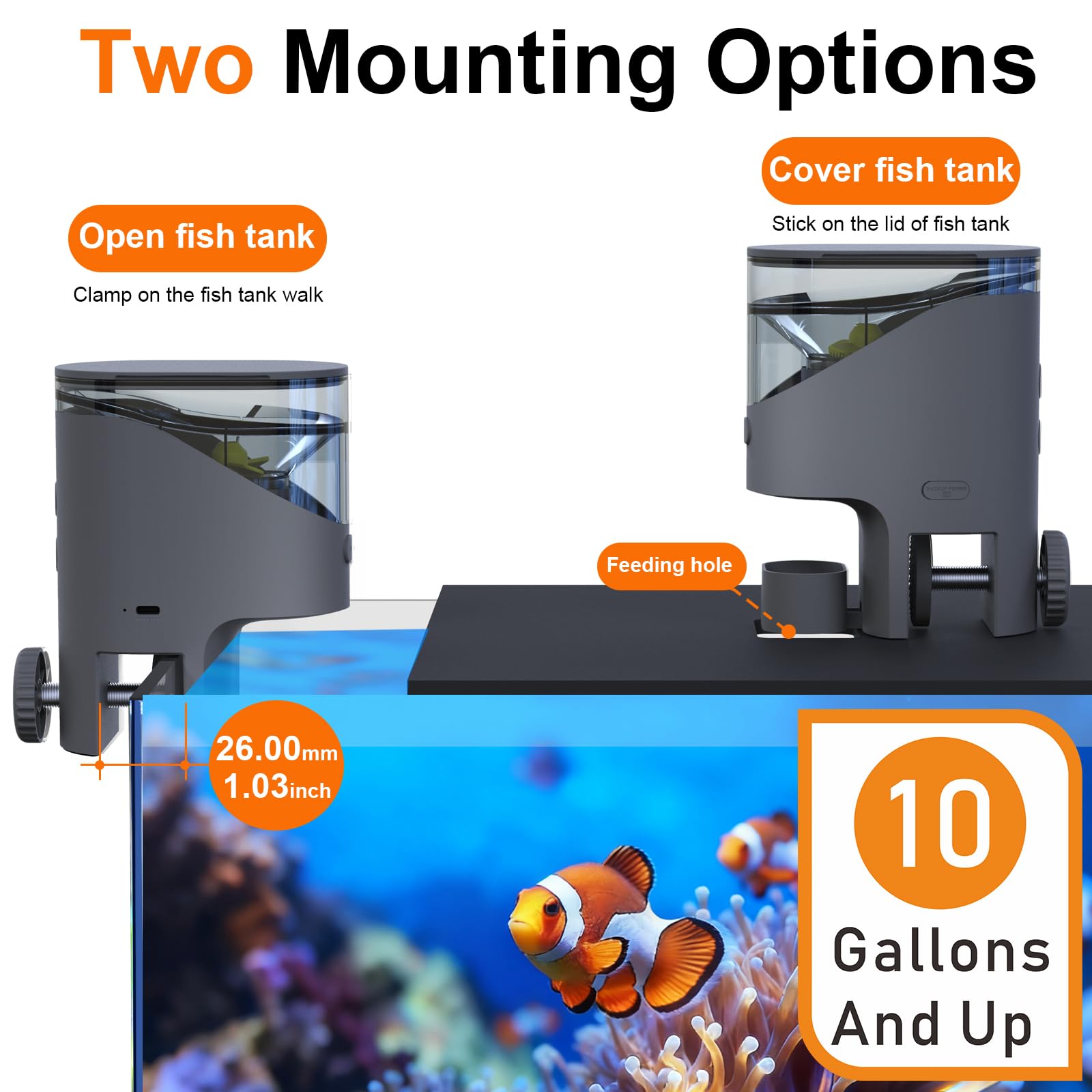 Mangiatoia Pesci WiFi Telecamera 2.5K HD Dosaggio Precisione 0,2g Anti-Intasamento Serbatoio 200ML Anti-Umidità Programmabile Acquario