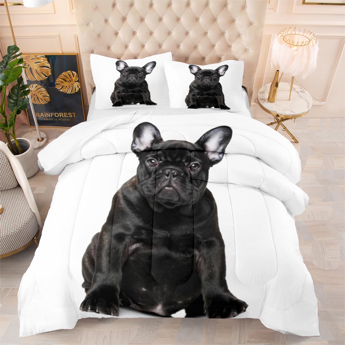 Couette 4 saisons 220x240 avec rembourrage polyester et taies