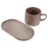 1 Set Elegant Ceramic Water Mug with Saucer Multi Functional Home Drinking Cup for Daily Use Unique Design for Tea Coffee Breakfast Dishwasher Safe