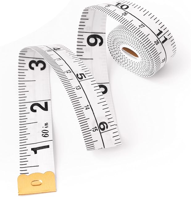 Winice Dual Sided Measuring Tape | Perfect to Measure Body | Sewing Tape/Ruler | Durable and Flexible Fiber Glass Material | 60 Inches |150 Centimetres | White Colour