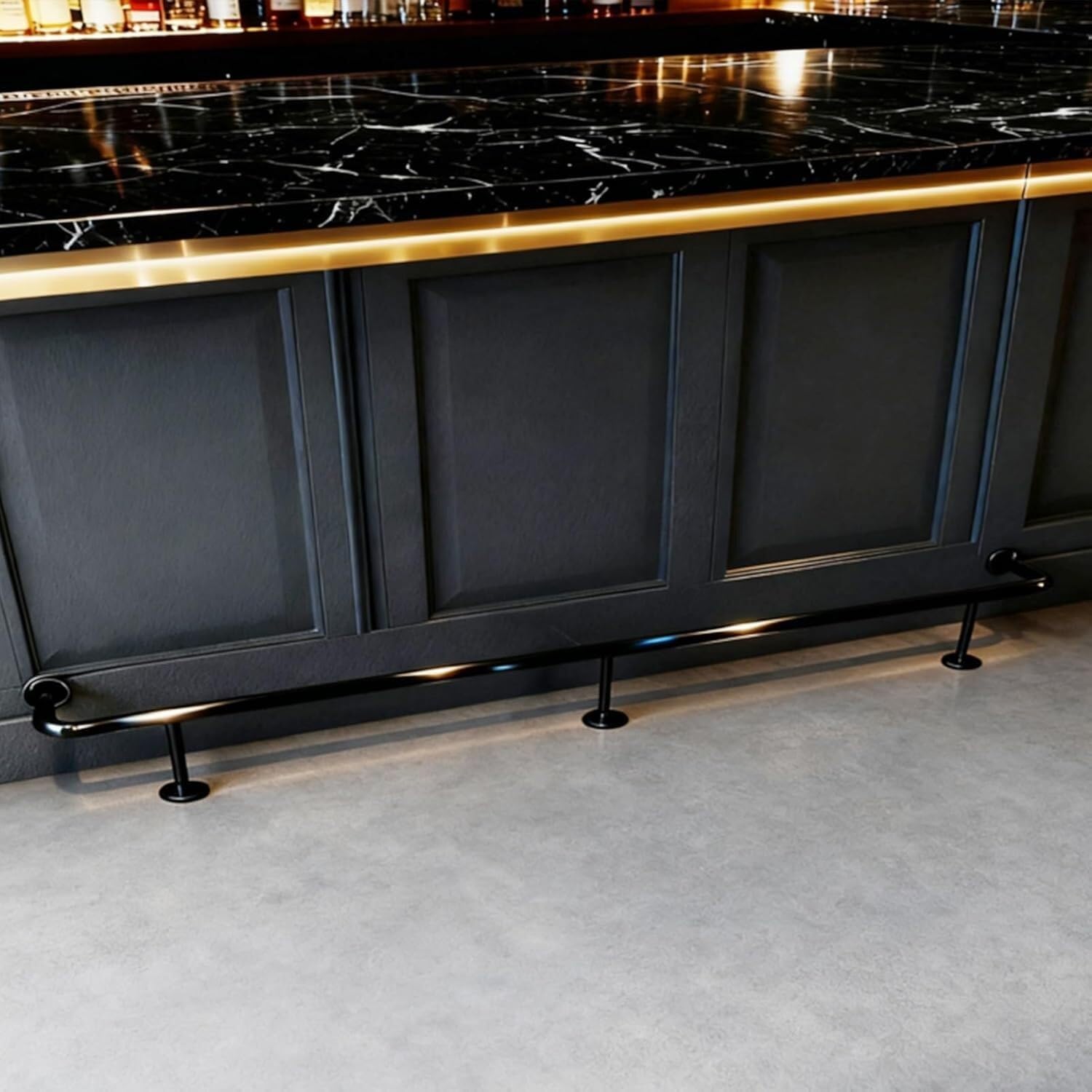 k3Mq9Rw Handrails with kick plates Kitchen Island Footrest Bracket And Handrail Kit, Suitable For Indoor And Outdoor Use(90cm/3ft)