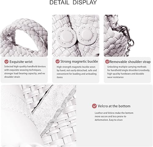 Miniatura 5 de Bolsa tejida para mujer con monedero, cadena plegable pequeña, bolso de hombro de moda, bolso Hobo