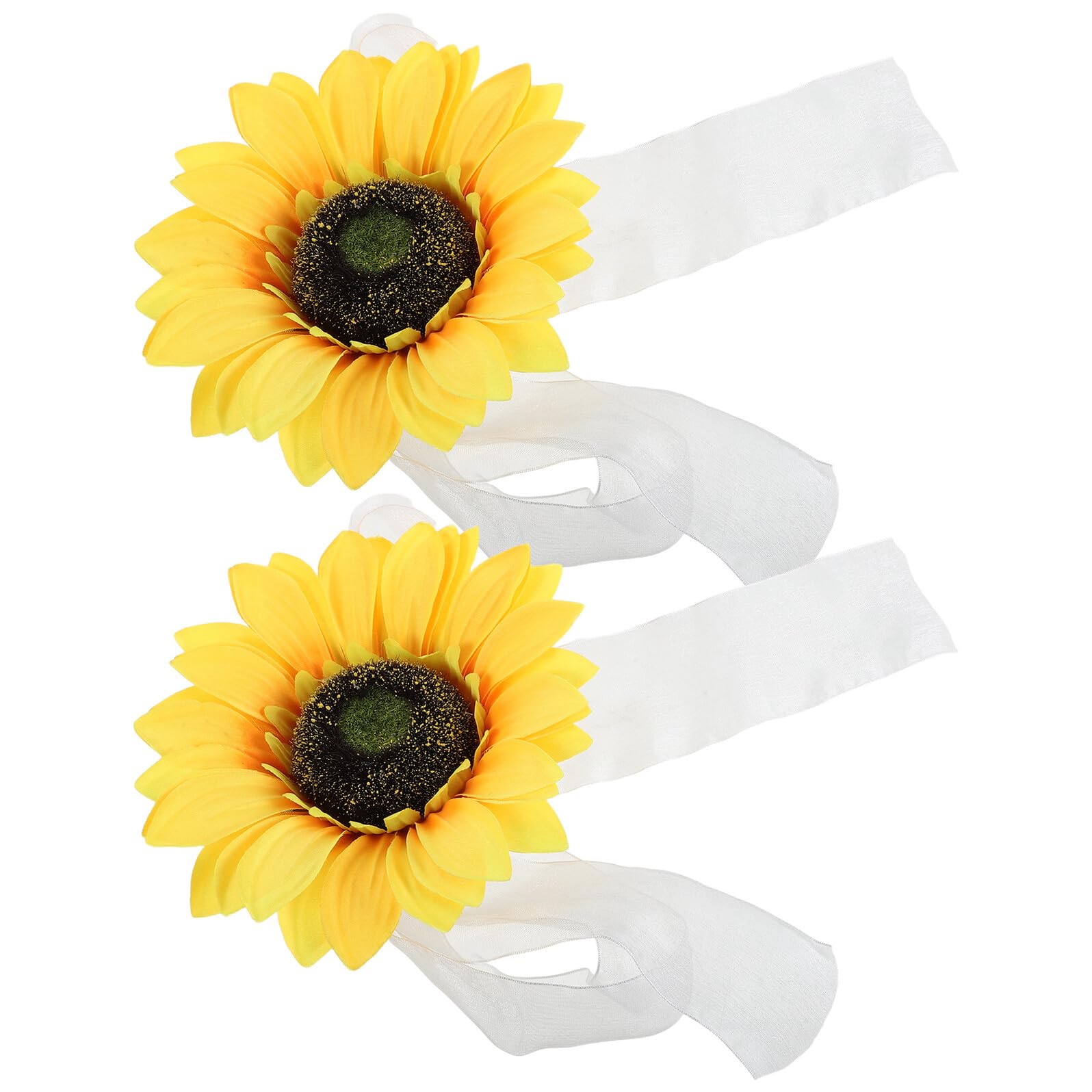 OUNONA Lot de 2 Embrasses de Rideaux Tournesol Rustiques Décoratives Cordelette Fleurie Adaptable pour Rideaux Légers ou Épais Accessoires de Décoration Intérieure pour Chambre et