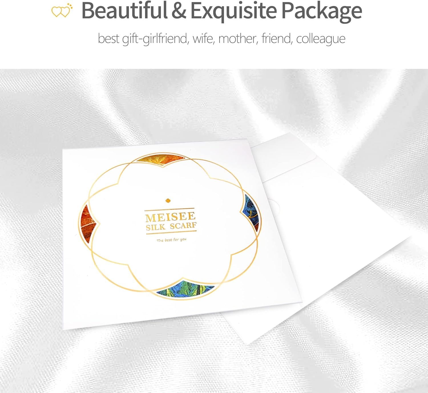 Mulberry Silk Scarfs Neck Scarf 21"x21" Small Square Scarfs hair scarf bandana for Women Gift Packed - Image 7