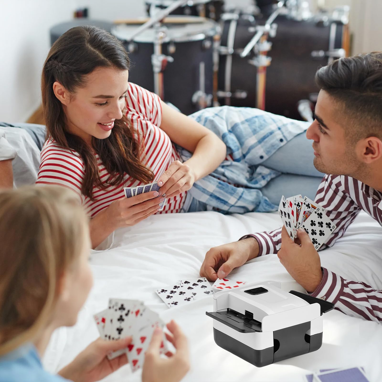 Mixer per carte elettrico, automatico per 1-2 mazzi, miscelatore elettrico con 2000 mAh ricaricabile, auto compatibile con poker, UNO, max 9,8 x 6,5 cm