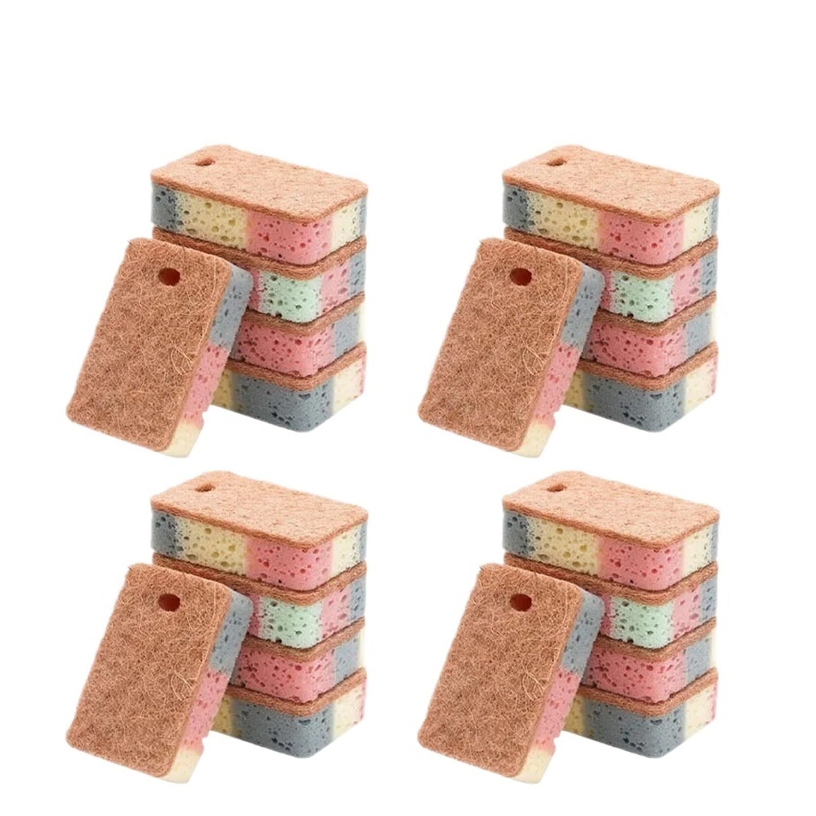 WZPTLKIBAD Dual Sided Cellulose Sponge Scouring Pad for Kitchen Utensils
