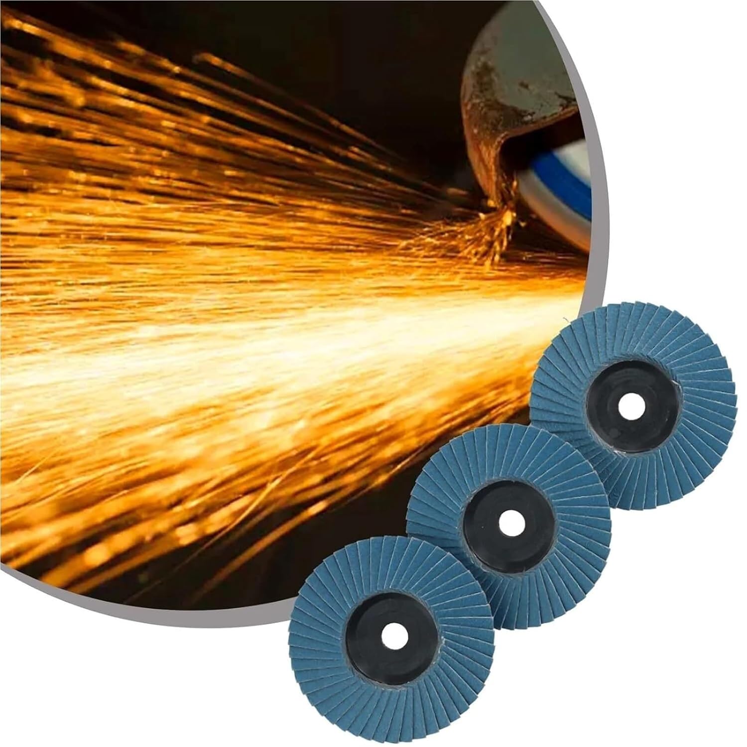 3Pcs 3 Inch 75mm Flat Flap Discs 120# Zirconium Corundum Sanding Grinding Wheels for Angle Grinder Metal Polishing