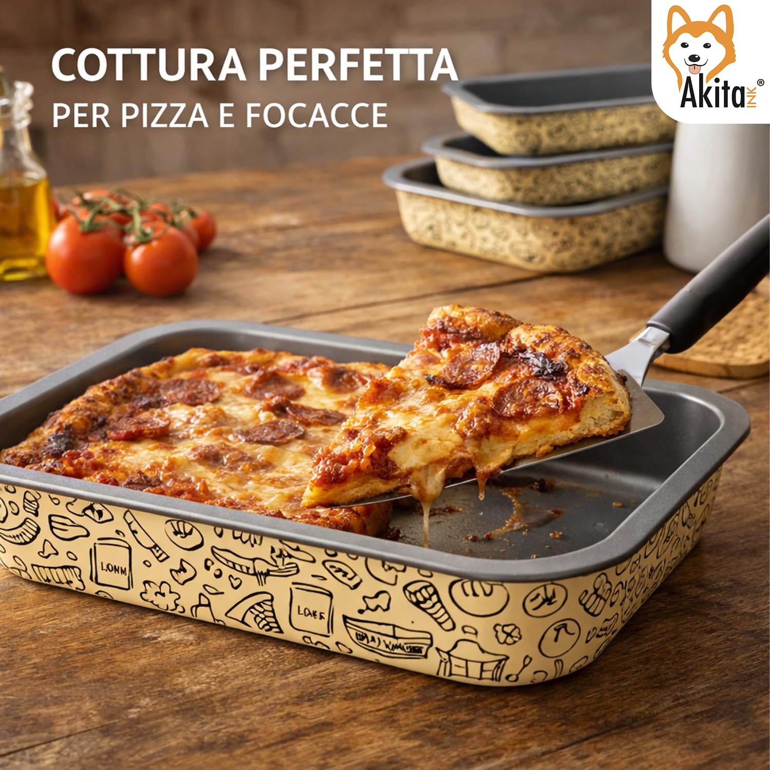 Teglie Antiaderenti per Friggitrice ad Aria e Forno - Quadrata, Rettangolare e Conica, Disponibili in Vari Formati e Set, Riutilizzabili e Facili da Pulire (Set Teglie Rettangolari 20-25-30-35 cm)