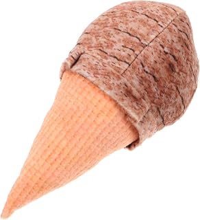 Baluue Dog Squeaky Toy Ice Cream Cone Shaped Flannel Chew Xmas | Puppy and PET Indoor or Outdoor Play, Natural Instinct Support, Boredom Relief, Cartoon Cone Shape