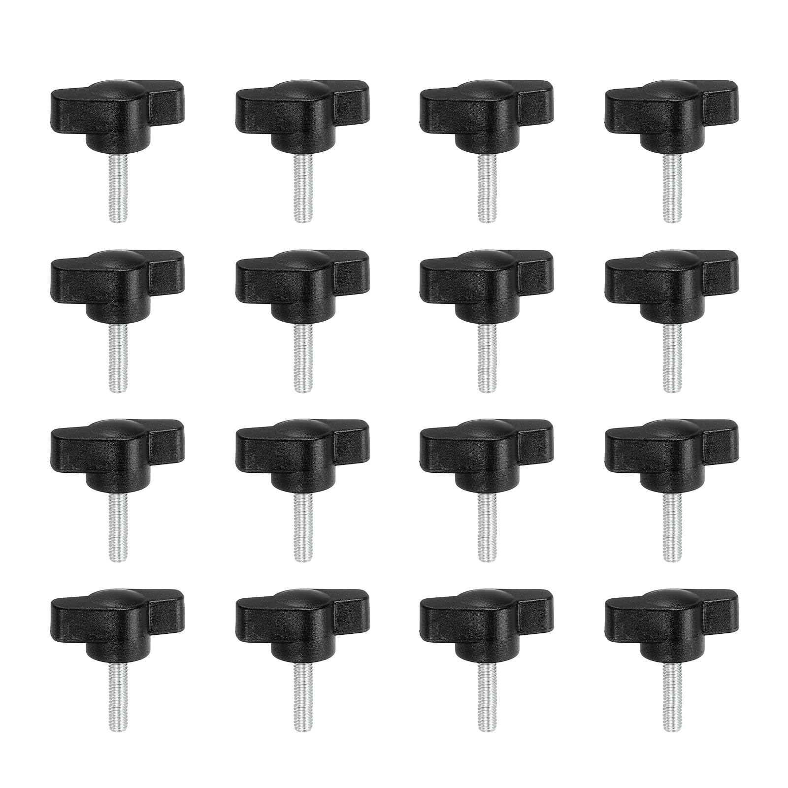 YELARXI Z- Shaped Thumb Screws 304 Stainless Steel Tee Wing Knobs Screws Clamping t Head, M4 x 16mm Thread Fit for Replace Hand Tightening Knob Supply - Z Type (16 Pack, Black)