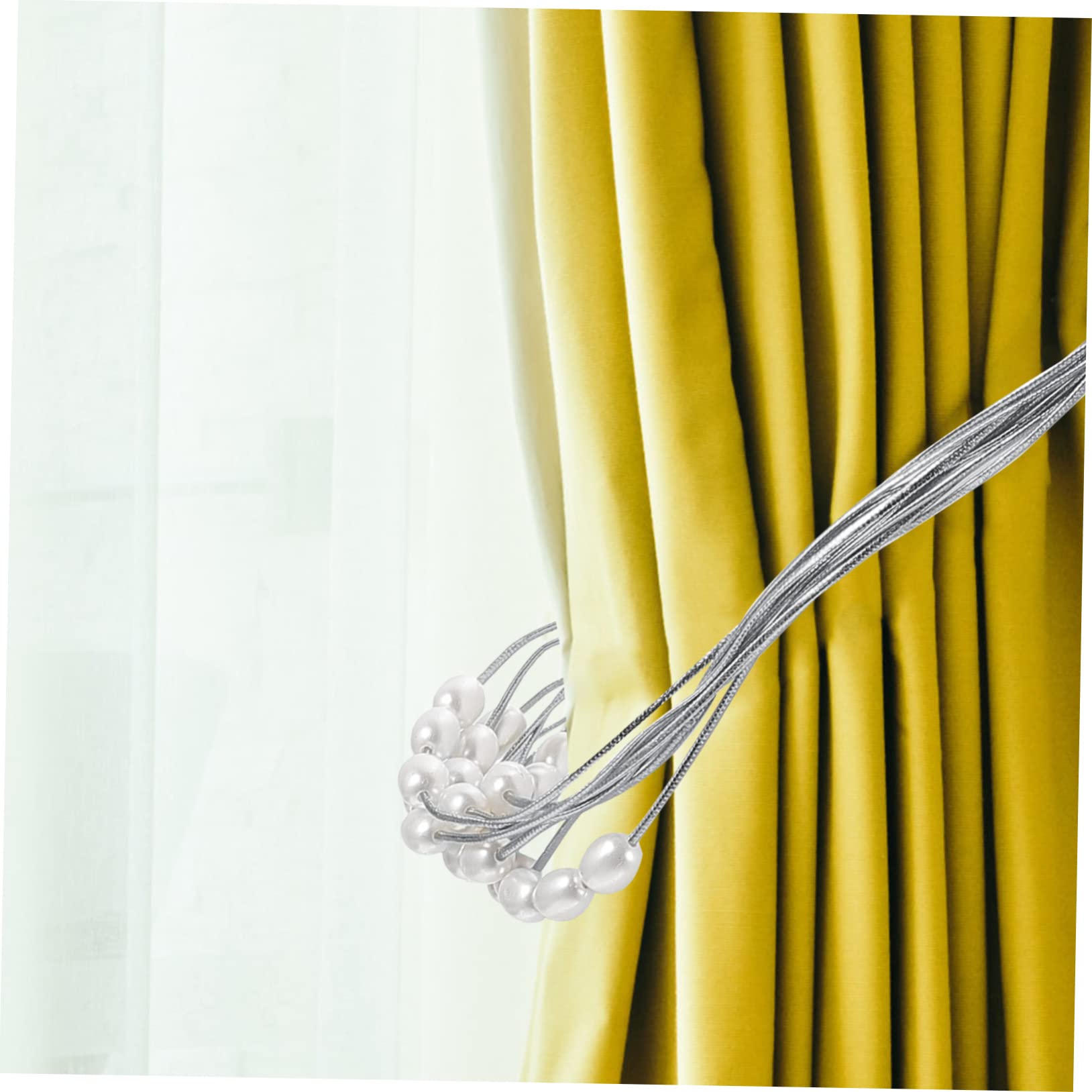 VOSAREA 8pezzi Fermatende Decorativi con Perle per Tende Interni Facile da Installare e Adatto Diverse di Tende Elegante Accessorio per Soggiorno e Ufficio