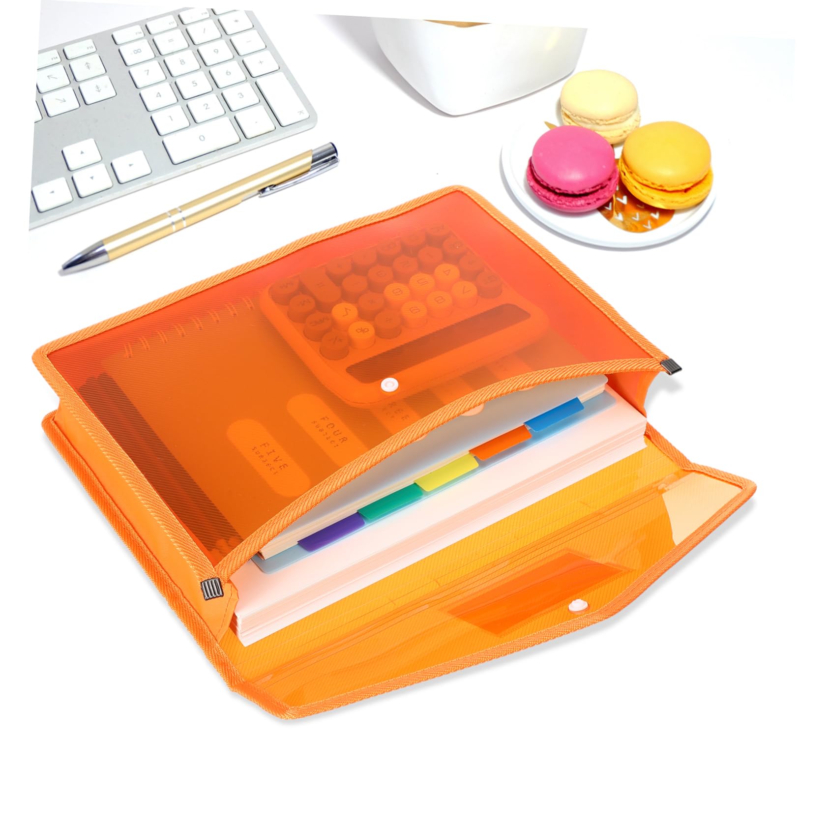 Buste di Plastica per Documenti A4 con Bottone, 7 Pezzi Pp