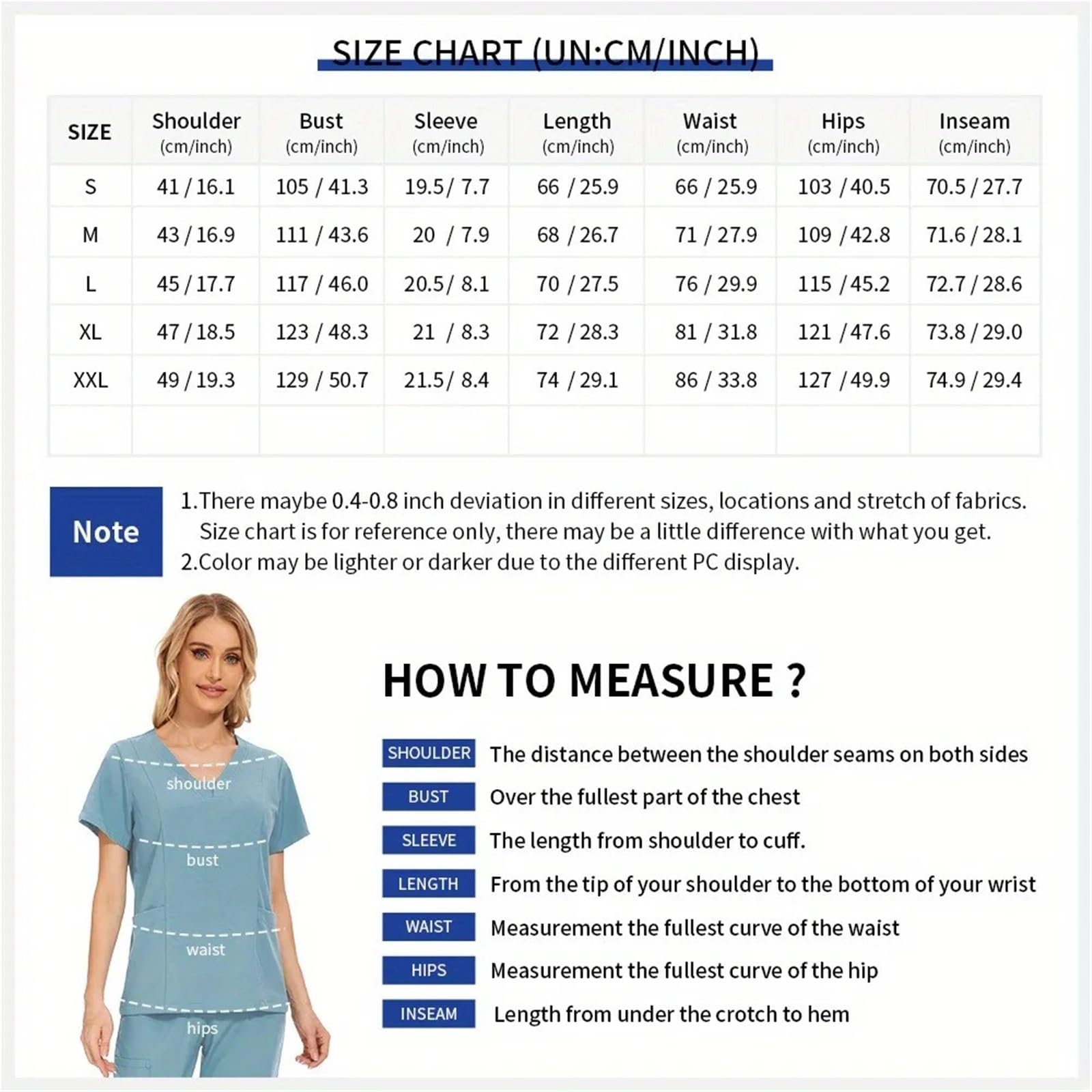 Uniformes Sanitarios Mujer Uniforme de Enfermera Servicio estándar: Conjunto Uniformes médicos Esenciales for Uso Diario en hospitales y clínicas | Grass green,L