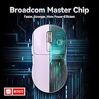 Vista 7 de ATTACK SHARK X3 - Mouse inalámbrico para juegos, mouse ergonómico de computadora de 1.49 onzas, sensor óptico PAW3395 de 26K DPI, batería de 200