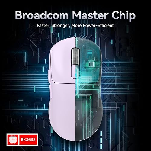 Miniatura 7 de ATTACK SHARK X3 - Mouse inalámbrico para juegos, mouse ergonómico de computadora de 1.49 onzas, sensor óptico PAW3395 de 26K DPI, batería de 200