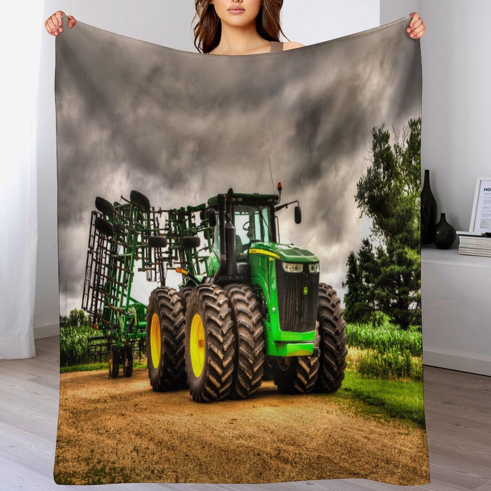 Couverture de lit tracteur anti-froid flanelle douce pour canapé