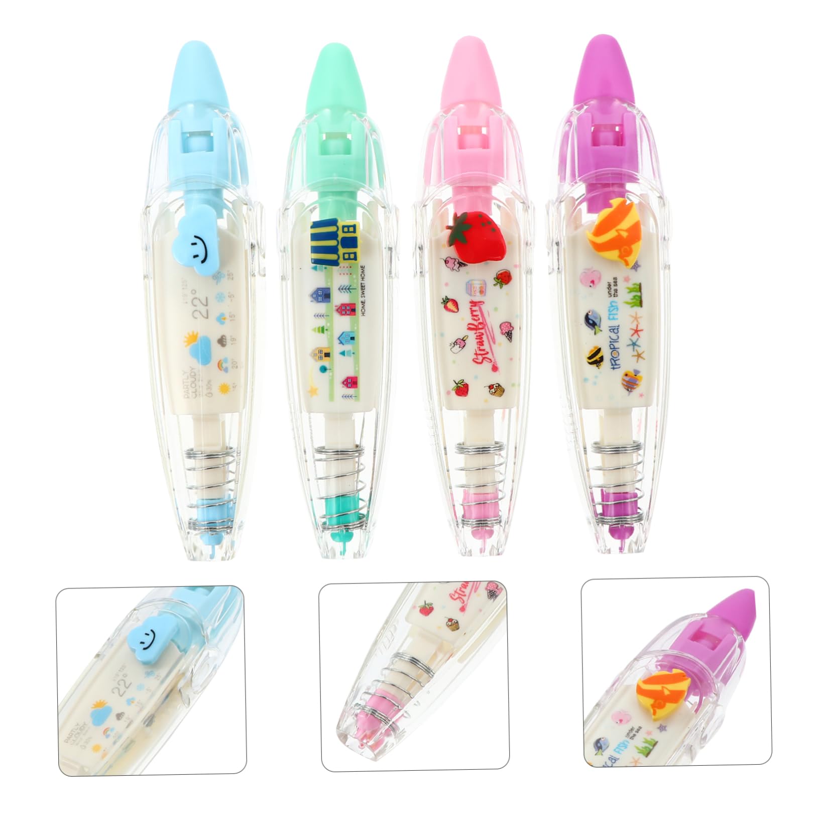 MAGICLULU 12pezzi Nastro Correttivo Cartoon Press Tape Con Design Adorabile Alternativa Per Scrittura Facile e Comfort Ergonomico Stile Casual Assorted style