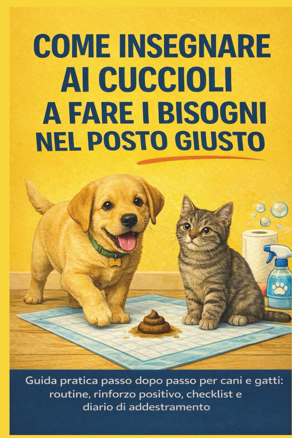 COME INSEGNARE AI CUCCIOLI A FARE I BISOGNI NEL POSTO GIUSTO: Guida pratica passo dopo passo per cani e gatti: routine, rinforzo positivo, checklist e diario di addestramento