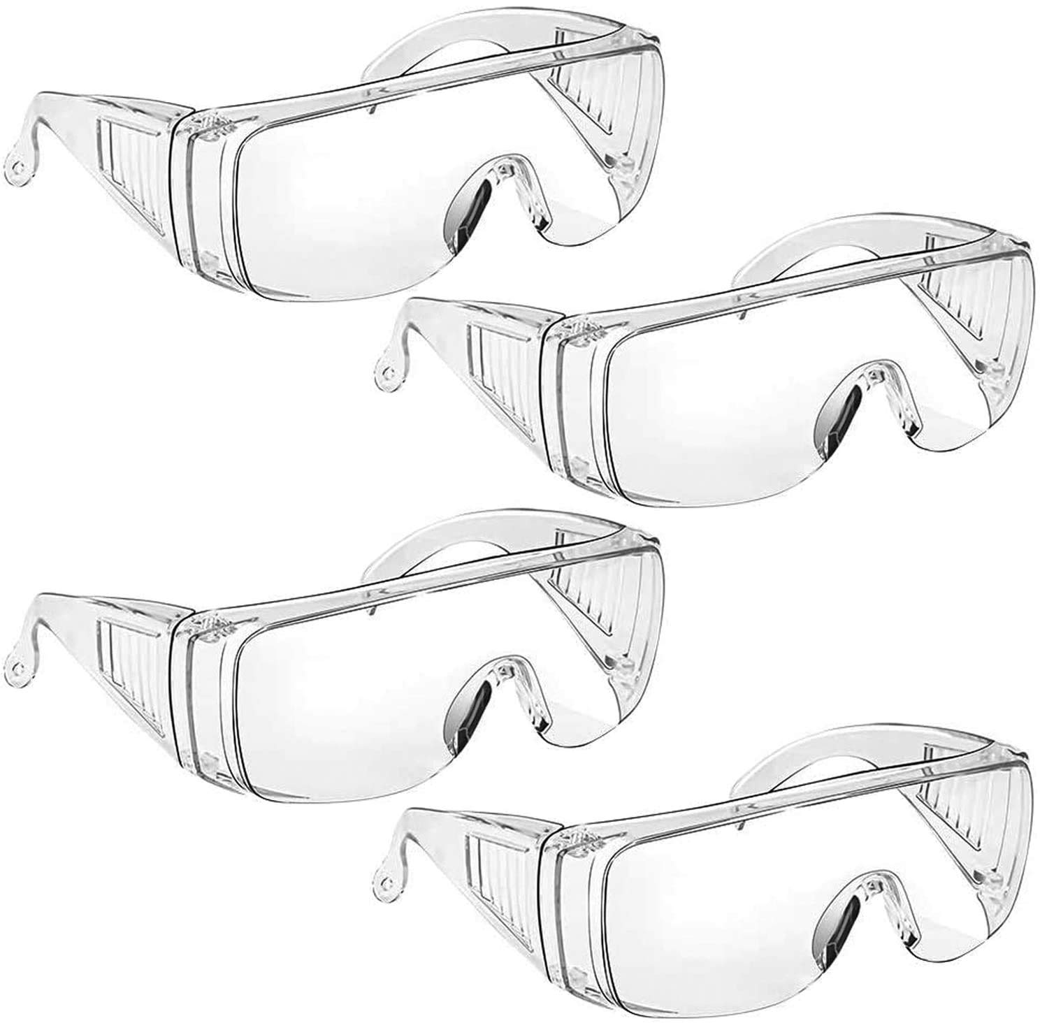 KELO Protective Eyewear Clear Unisex Safety Goggles Eye Protection Glasses Anti-Droplets Eyeglass for Medical Lab Chemical and Dust Respirator - Reusable Laboratory Glass For Men Women Transparent