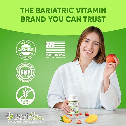 Miniatura 9 de BariSlim Gomitas de vitamina D-3 bariátricas – Vitamina gomosa especialmente formulada para pacientes después de una cirugía de pérdida de peso –