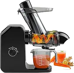 Máquina de espremedor a frio | Calha de 7,6 cm de largura | Alta nutrição e rendimento de suco | 3 modos de espremedor | Fácil de limpar | Espremedor de mastigação lenta para legumes