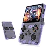 R36S Handheld Game Console,3.5-Inch IPS Screen Retro Gaming Console,3500mAh,Built in 20000+ Games. (Purple-128G(20000+ Games))