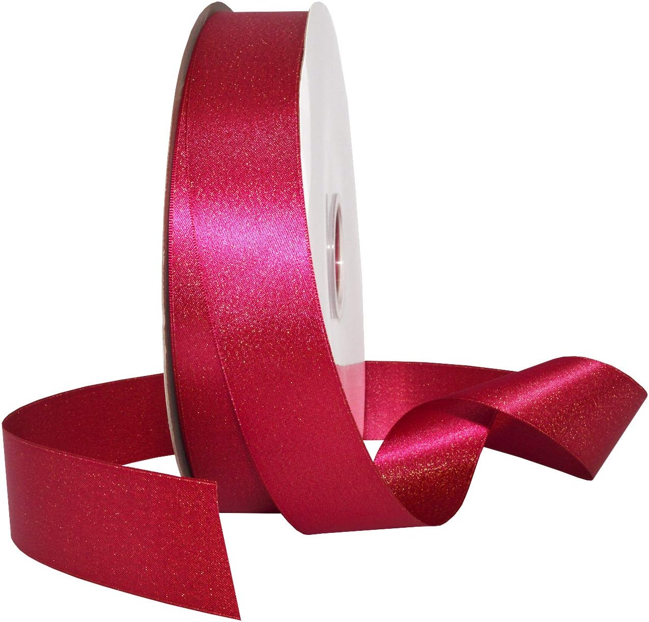Morex Ribbon Gold Glitter Pearl Satin 1.5 inch by 100 Yards, Teal