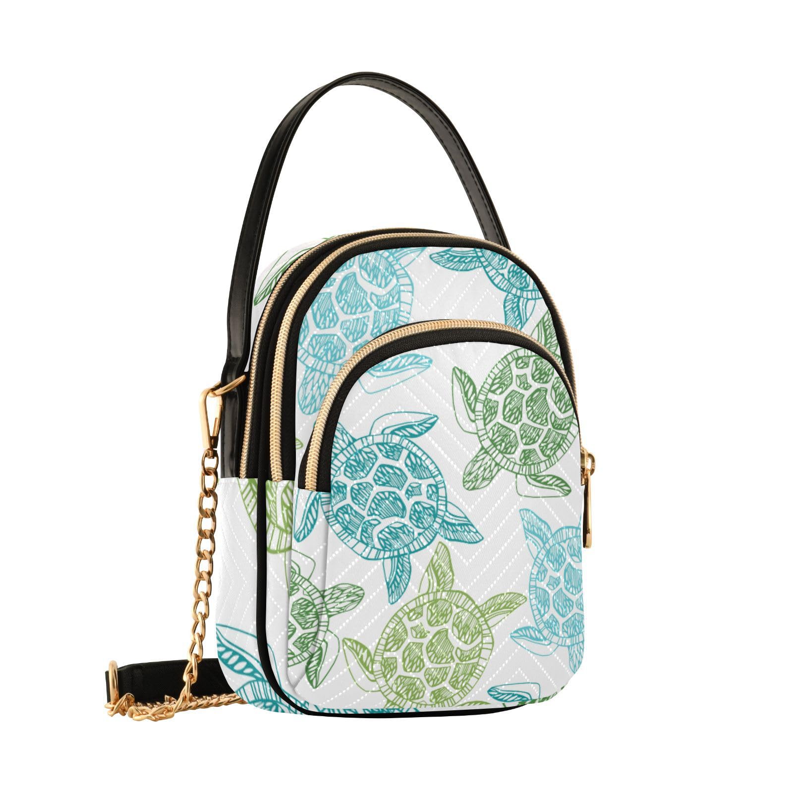 Yasala Marine Cell Phone Purse Sea Turtles Tribal Crossbody Handbag Durable Shoulder Bag Sturdy Travel Pouch Compact Chic Bag for Women Everyday Use Xmas New Year Gift