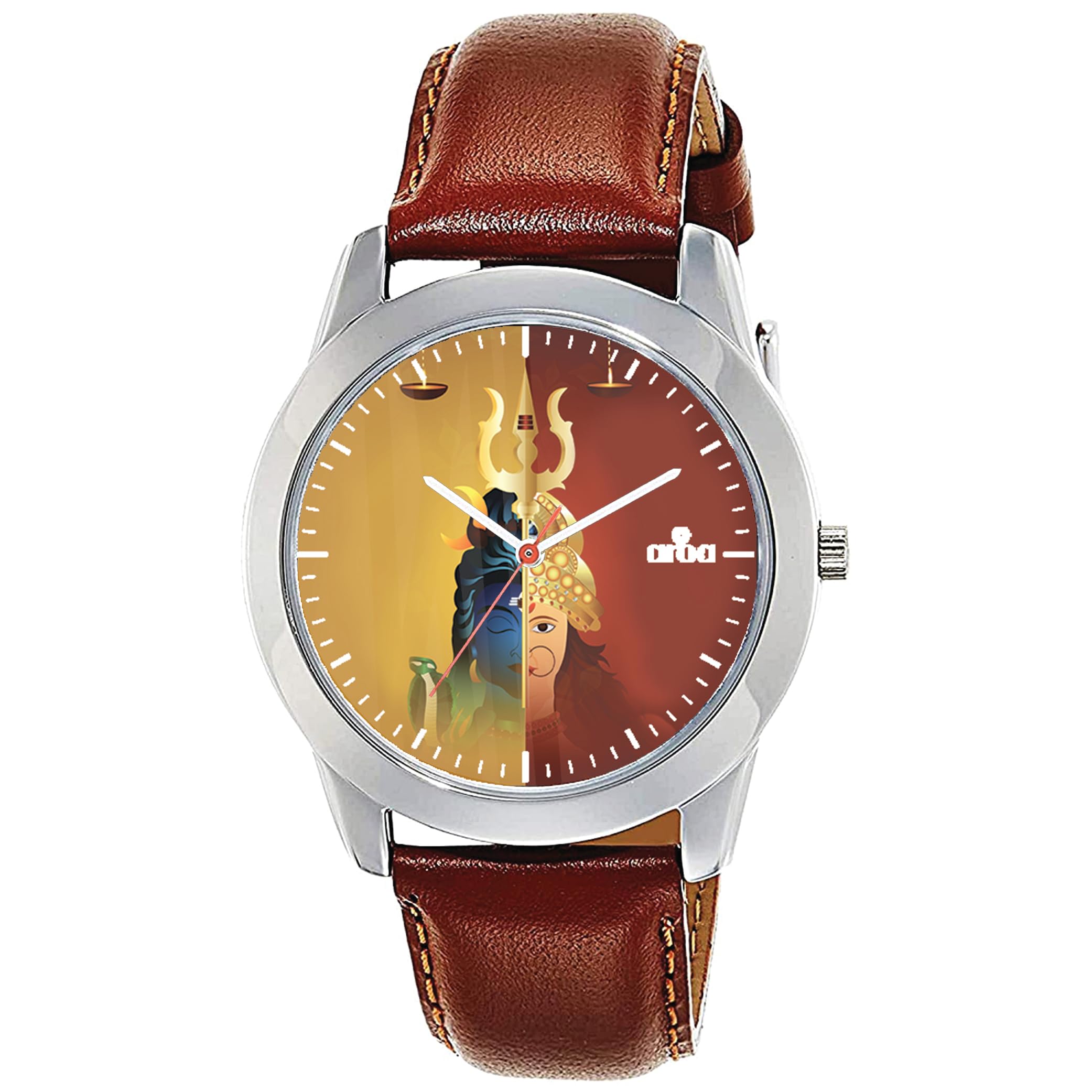 AROA Watch for Men with Shiv Parvati Model :745 in Steel Metal Type Brown Strap Analog Watch Red Dial for Men Stylish Watch for Boys (B0C7NXGBRQ) Amazon Price History, Amazon Price Tracker