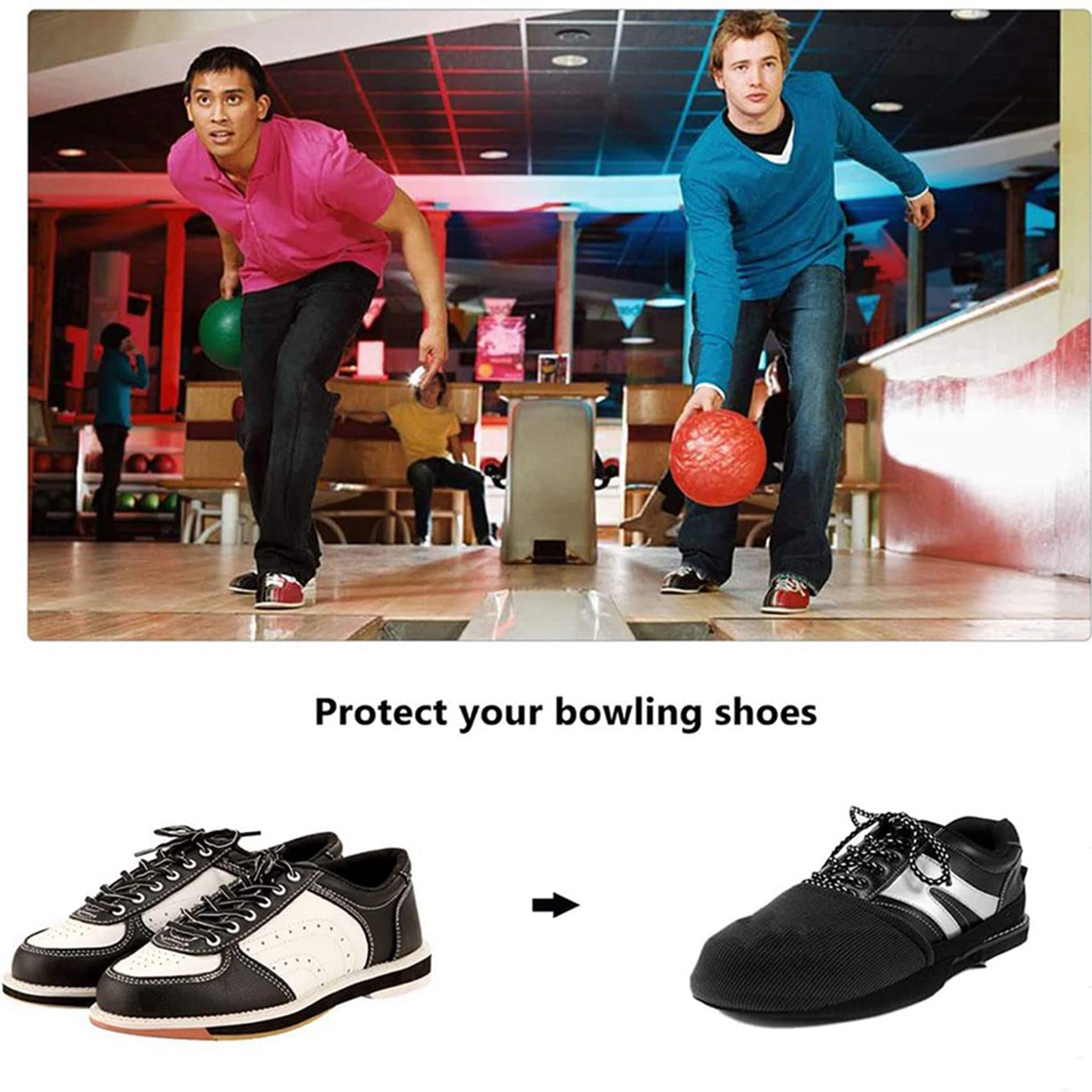 Bowling Schuhüberzieher Schwarz - Elastische Schuhabdeckungen Für Besseres Gleiten & Schutz