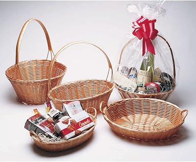 HUBERT Oval Wicker Basket with Handle - 14 1/2