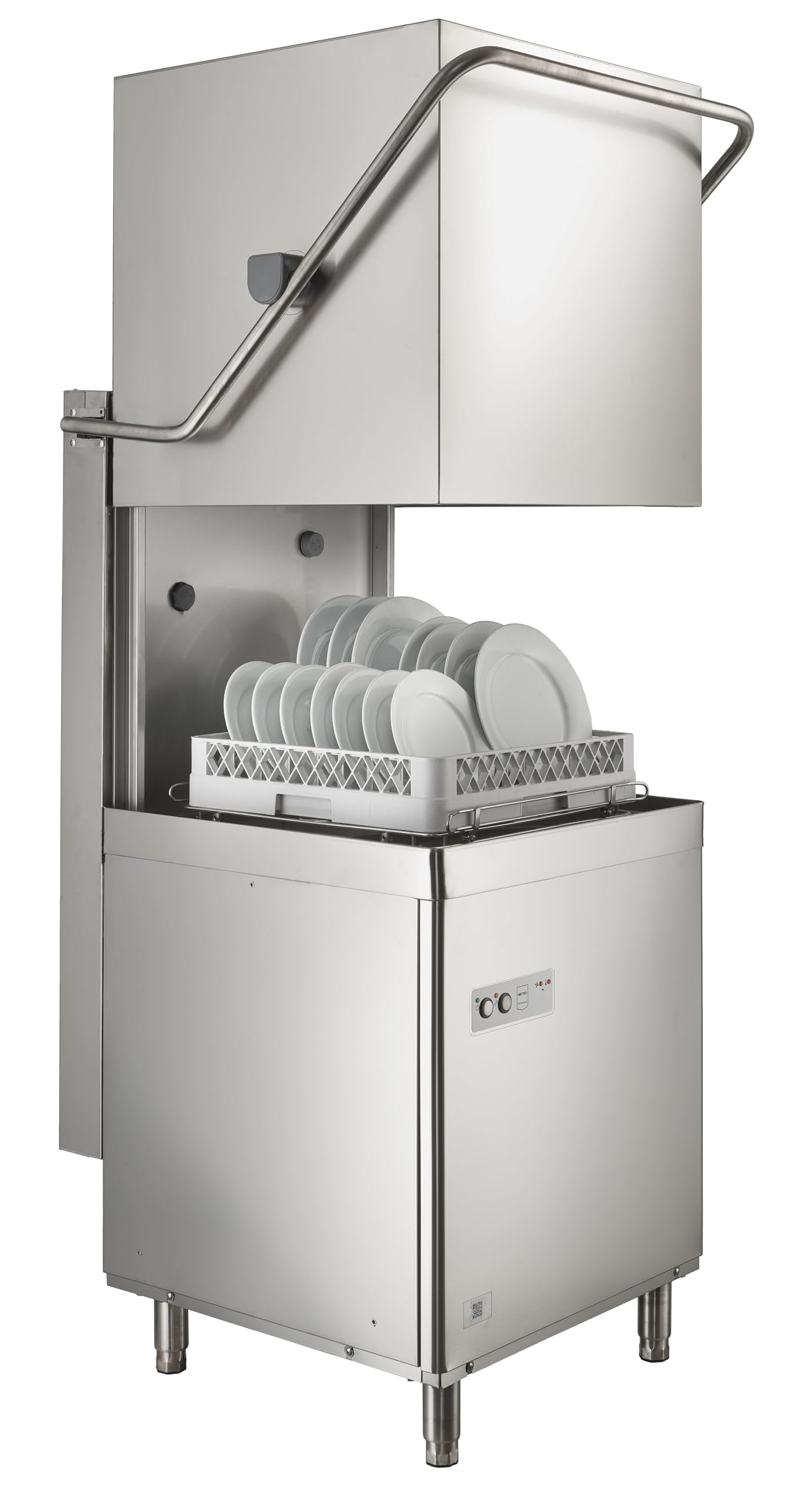 METRO Professional Lavastoviglie a cappotta GHW1000E, acciaio inox, 3 modalità di lavaggio, 400V, 20 L, argento