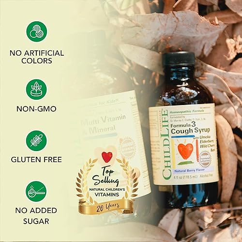 Miniatura 4 de CHILDLIFE ESSENTIALS Formula 3 - Jarabe para la tos para niños, medicamento para la tos para niños de 2 a 11 años, medicina para niños con Umcka,