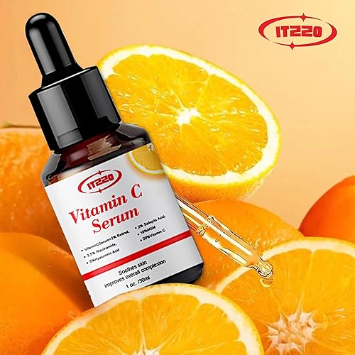 Miniatura 3 de ITZZO Nuevo suero facial con vitamina C con ácido hialurónico, suero antienvejecimiento, reduce las manchas oscuras, el acné y las arrugas, retinol,