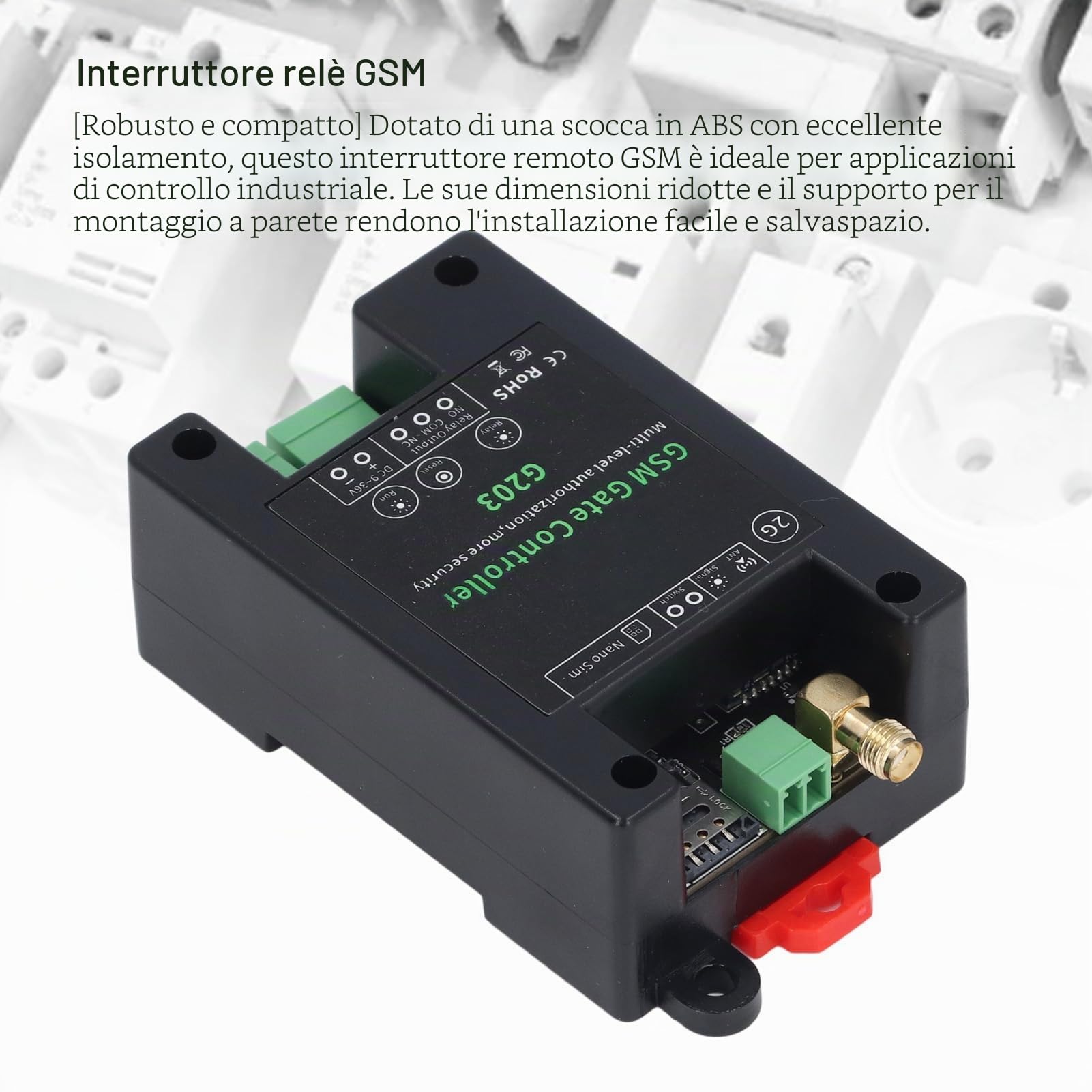 Telecomando Apricancello GSM Chiamata Telefonica 2G Gestione Accessi APP SMS per Cancelli Porte Garage con Comodo Telecomando DC9‑36V 1A