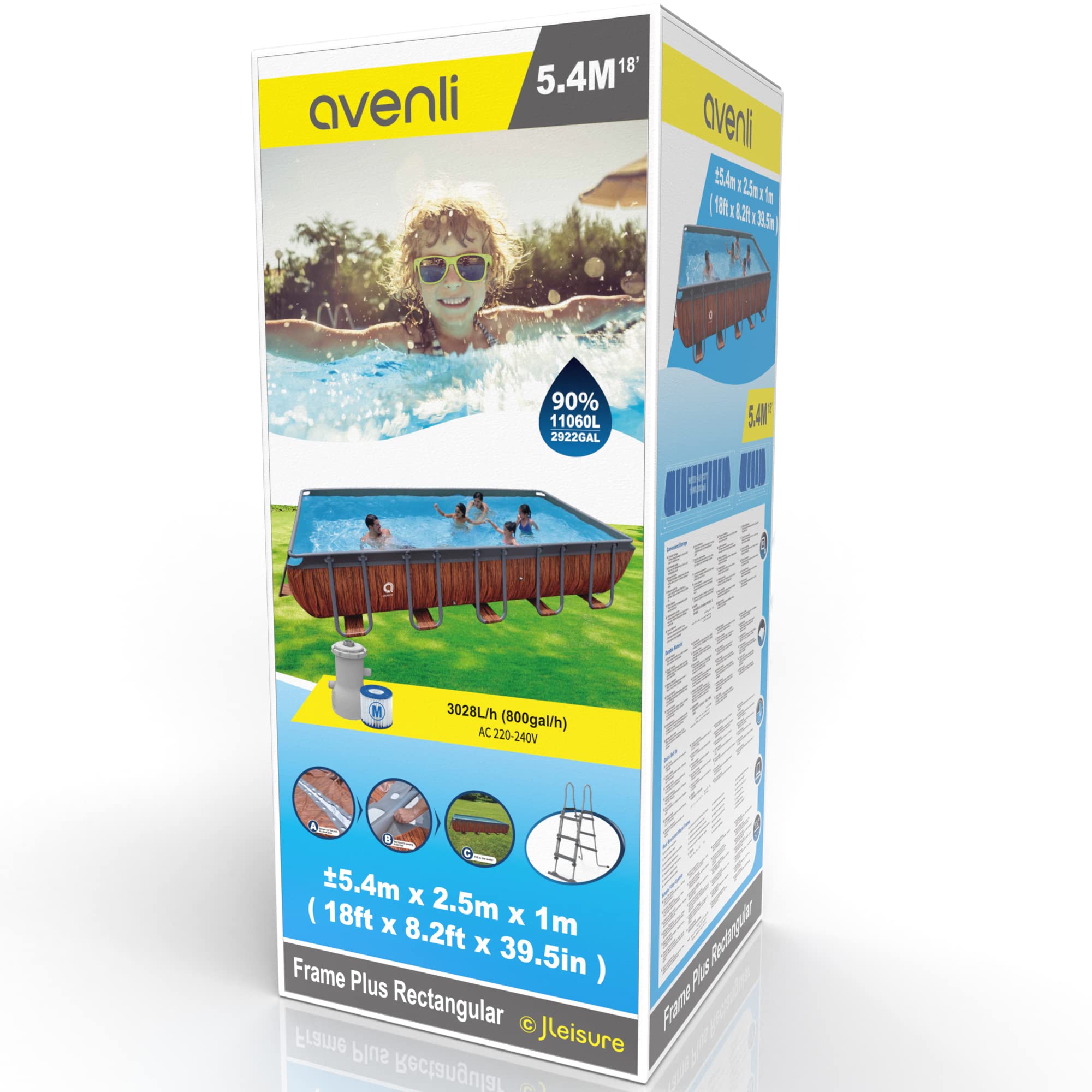 Avenli Ovalpool 427x275x100cm - Stahlrahmen Pool Mit Filterpumpe & Leiter