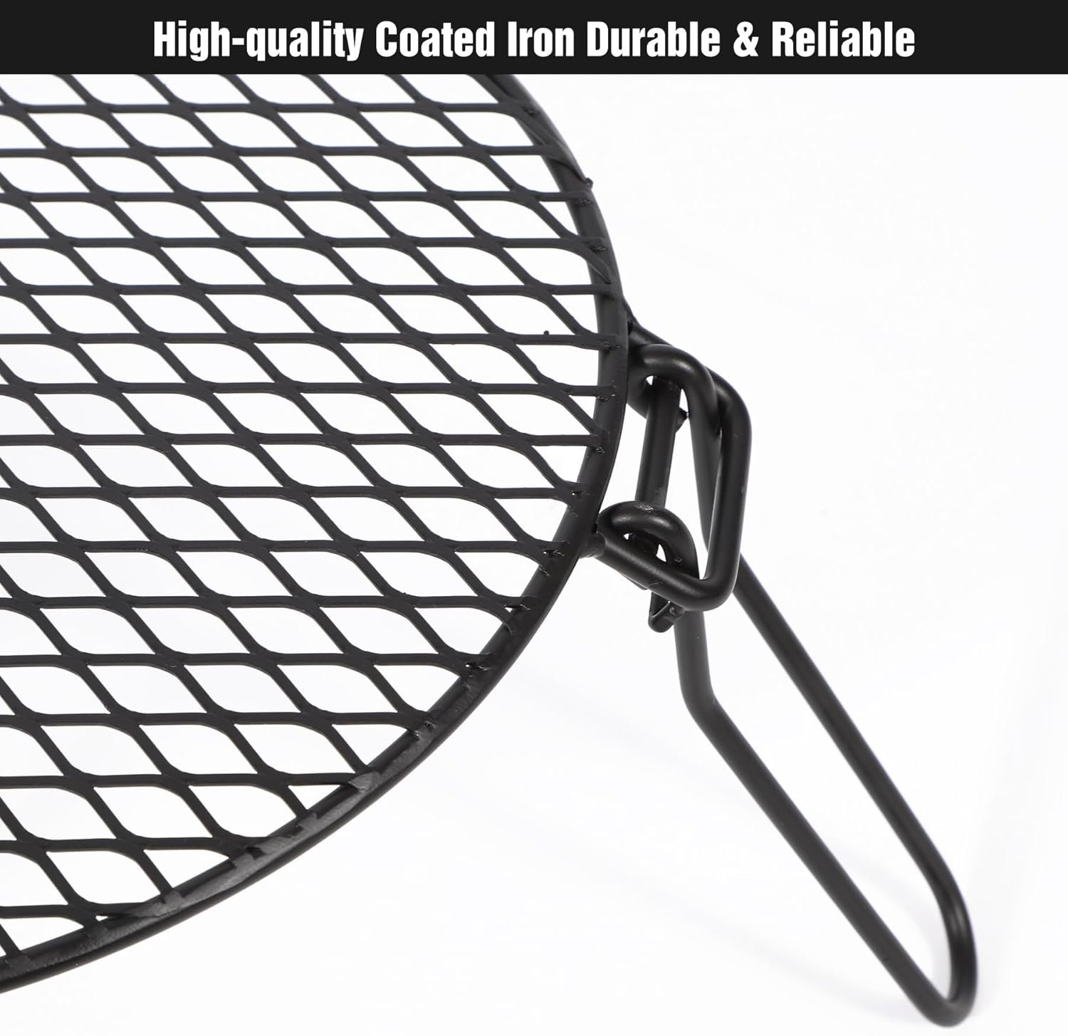 REDCAMP Folding Campfire Grill Grate Top for Solo Stove Bonfire, Portable Iron Campfire Tripod with Steel Grill for Bonfire Fire Pit, Dutch Oven, Open Fire Tripod Grill with Legs, Diameter: 18"