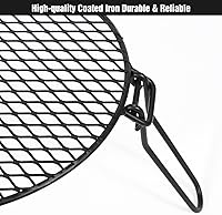 Vista 7 de REDCAMP Parrilla de fogata plegable para estufa sola, trípode de hoguera de hierro portátil con parrilla de acero para fogata, horno holandés