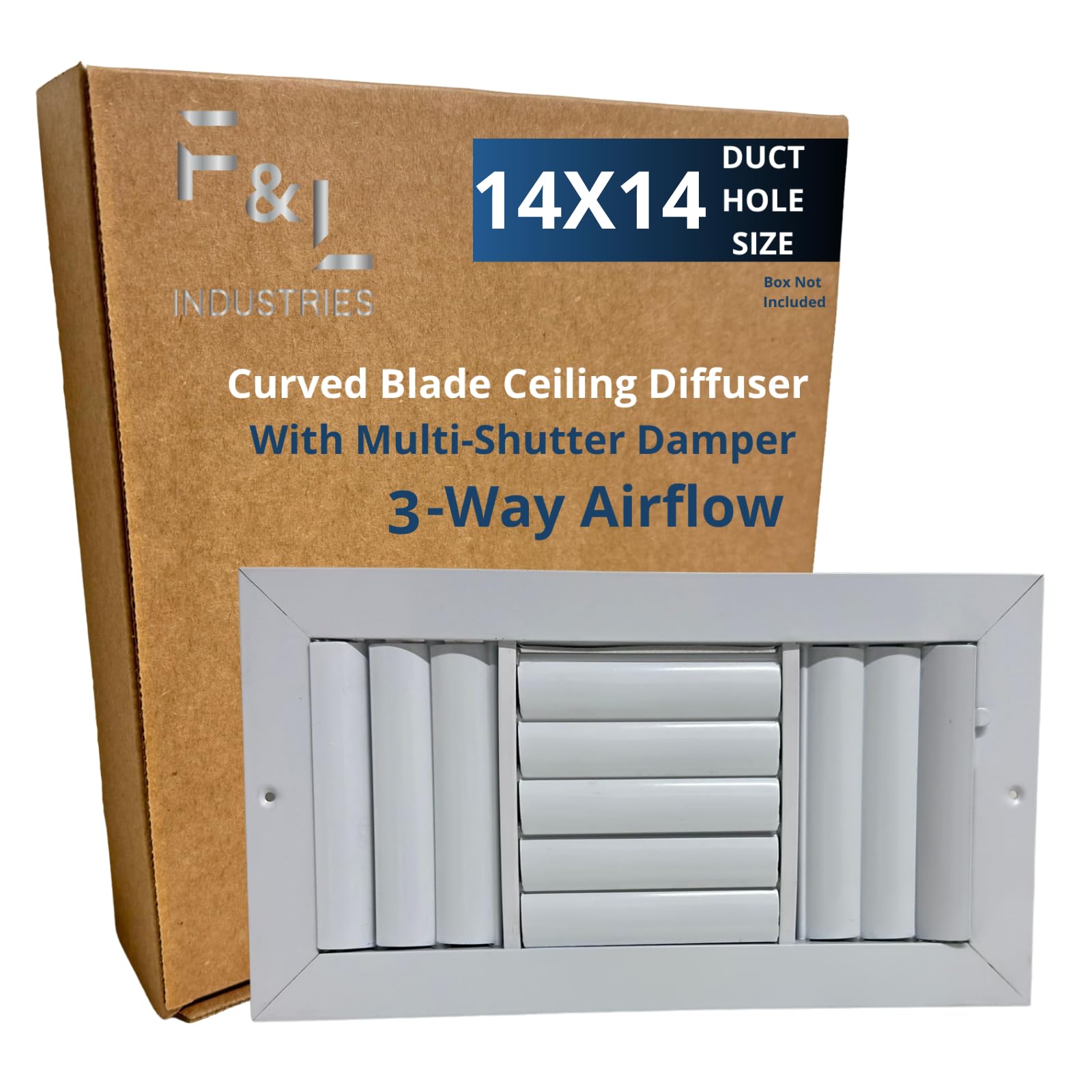 Diffuseur de plafond 3 voies 35x35 cm avec amortisseur multi-volets pour flux d'air HVAC