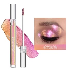 Jolilab Metallic Liquid Chameleon Eyeshadow, Multi-Dimensional Eye Looks, Long-lasting Holographic Glitter Multichrome Eyeshadows Makeup (Peacock+GX002)