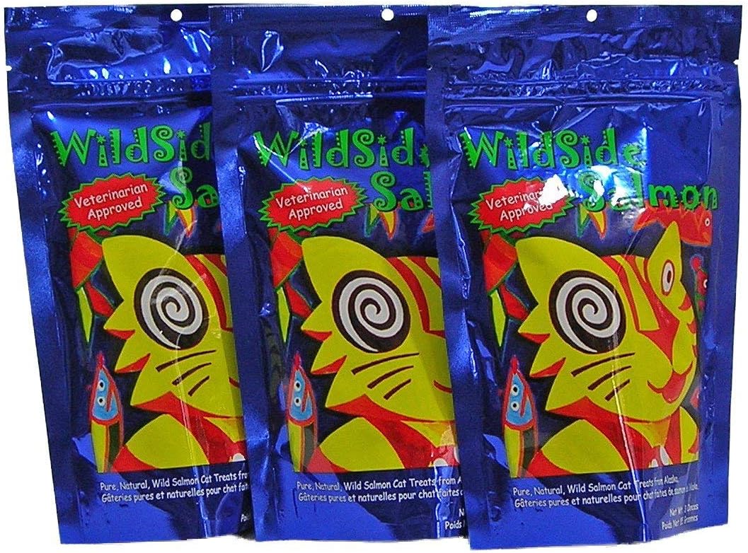 WildSide Salmon - Wild Alaskan Freeze Dried Salmon Treats for Cats, 3 oz. (3 Pack)