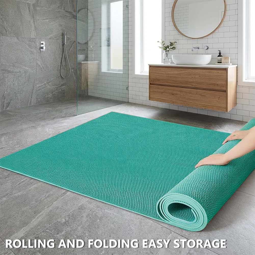 LITA Drainage Non Slip Flooring Mats Swimming Pool Bathroom Mat Anti-Fatigue PVC Mat Heavy Duty Commercial Anti Slip Floor Mats for Outdoor Balcony Garage Restaurant Sauna SPA (Green, 3FTX10FT)